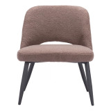 32" Steel, Polyester Teddy Boho Dining Chair