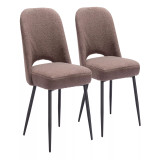 32" Steel, Polyester Teddy Boho Dining Chair
