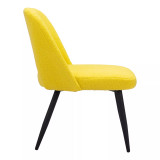 32" Steel, Polyester Teddy Boho Dining Chair