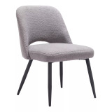 32" Steel, Polyester Teddy Boho Dining Chair