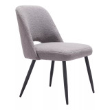 32" Steel, Polyester Teddy Boho Dining Chair