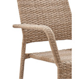 Genoa 2-Piece Steel and Rattan Patio Dining Armchair