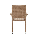 Genoa 2-Piece Steel and Rattan Patio Dining Armchair