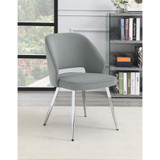 2-Piece Metal Heather Upholstered with Open Back Dining Chairs Set
