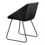 31" Steel, Polyurethane Miguel Geometric Dining Chair