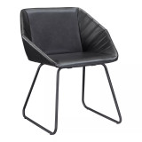 31" Steel, Polyurethane Miguel Geometric Dining Chair