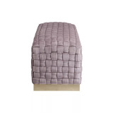 Satine Woven Bench with Metal Base