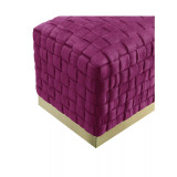 Satine Woven Bench with Metal Base