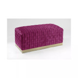Satine Woven Bench with Metal Base