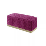 Satine Woven Bench with Metal Base