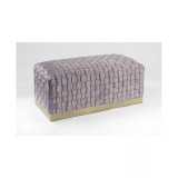 Satine Woven Bench with Metal Base