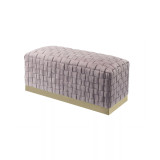 Satine Woven Bench with Metal Base