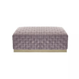 Satine Woven Bench with Metal Base