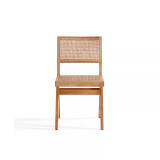 Hamlet 2-Piece Ash Wood and Natural Cane Rectangular Seat Dining Chair