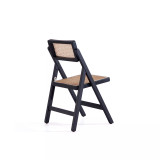 Pullman 2-Piece Ash Wood and Natural Cane Folding Dining Chair