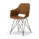 Set of 2 Alora Retro Modern Arm Chair with Steel Legs