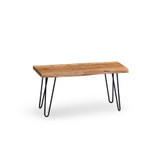 Hairpin Natural Live Edge Wood With Metal 36" Bench