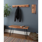 Hairpin Natural Live Edge Wood With Metal 36" Bench