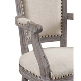 Penchant Vintage French Upholstered Fabric Dining Armchair