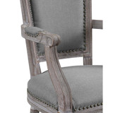 Penchant Vintage French Upholstered Fabric Dining Armchair