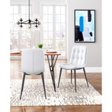 34" each, Set of 2 Steel, Polyurethane Tangiers Pencil Legs Dining Chair