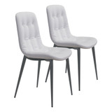 34" each, Set of 2 Steel, Polyurethane Tangiers Pencil Legs Dining Chair