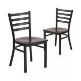 2 Pack Ladder Back Metal Restaurant Chair