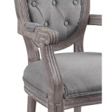 Arise Vintage French Upholstered Fabric Dining Armchair