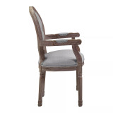 Arise Vintage French Upholstered Fabric Dining Armchair