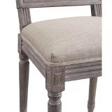 Court Vintage French Upholstered Fabric Dining Side Chair