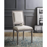 Court Vintage French Upholstered Fabric Dining Side Chair