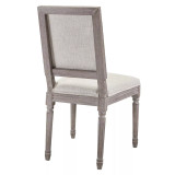 Court Vintage French Upholstered Fabric Dining Side Chair
