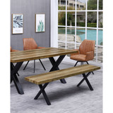 Chidimma Rustic Grain Rectangular Dining Bench, 71"