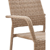 24.41" Genoa Steel and Rattan Patio Dining Armchair