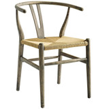 Amish Dining Wood Side Chair in Weathered