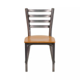 2 Pack Clear Coated Ladder Back Metal Restaurant Chair