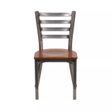 Clear Coated Ladder Back Metal Restaurant Dining Chair