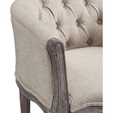 Crown Vintage French Upholstered Fabric Dining Armchair