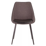 Marche TwoTone Chair in Faux Leather and Fabric Set of 2