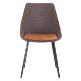 Marche TwoTone Chair in Faux Leather and Fabric Set of 2