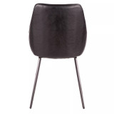 Marche TwoTone Chair in Faux Leather and Fabric Set of 2