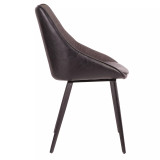 Marche TwoTone Chair in Faux Leather and Fabric Set of 2