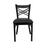 2 Pack "X" Back Metal Restaurant Chair