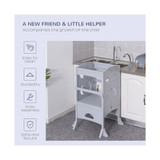 Indoor Bathroom Step Stool for Kids w/ Non-Slip Feet, Natural