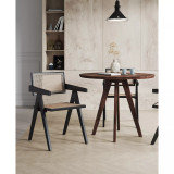 Hamlet 19.67" Ash Wood and Natural Cane Rectangular Seat Dining Arm Chair