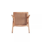 Hamlet 19.67" Ash Wood and Natural Cane Rectangular Seat Dining Arm Chair