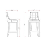 Fifth Avenue Bar Stool, Set of 3