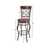 Set of 2 Vintage Bar Stools 30" Swivel Padded Seat Bistro