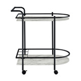 Desiree 32" 3-Bottle Metal Rack Serving Cart with Casters