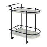 Desiree 32" 3-Bottle Metal Rack Serving Cart with Casters